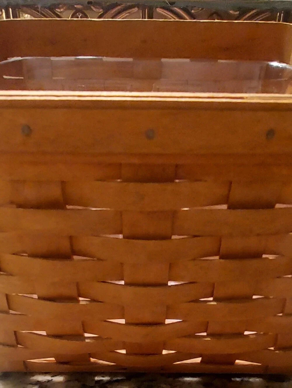Longaberger Classic Woven TV Time Basket W/Protector - No Protector Dividers